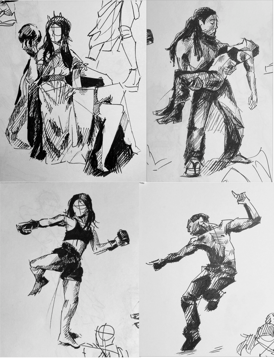 Ink figure sketches